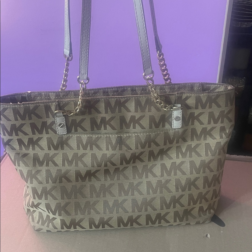 Michael Kors Tan and Brown Logo Tote